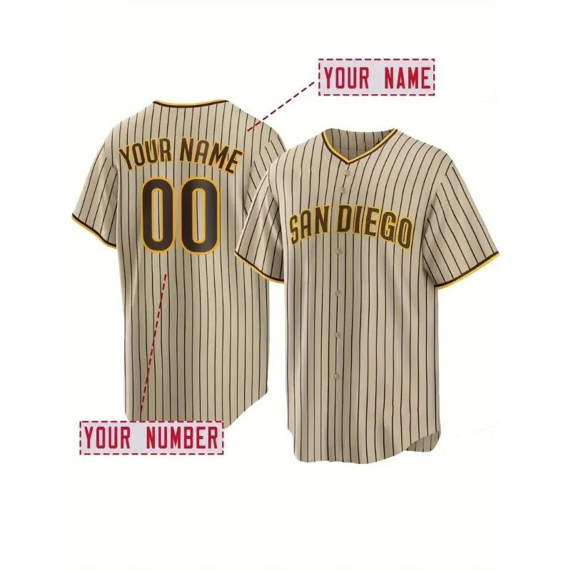 Embroidery Names - Maglia da baseball ricamata da uomo