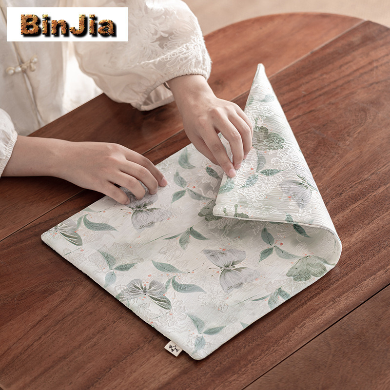 Embroidery Cloth - Broccato Ricamo Ombra Farfalla Tappetini da