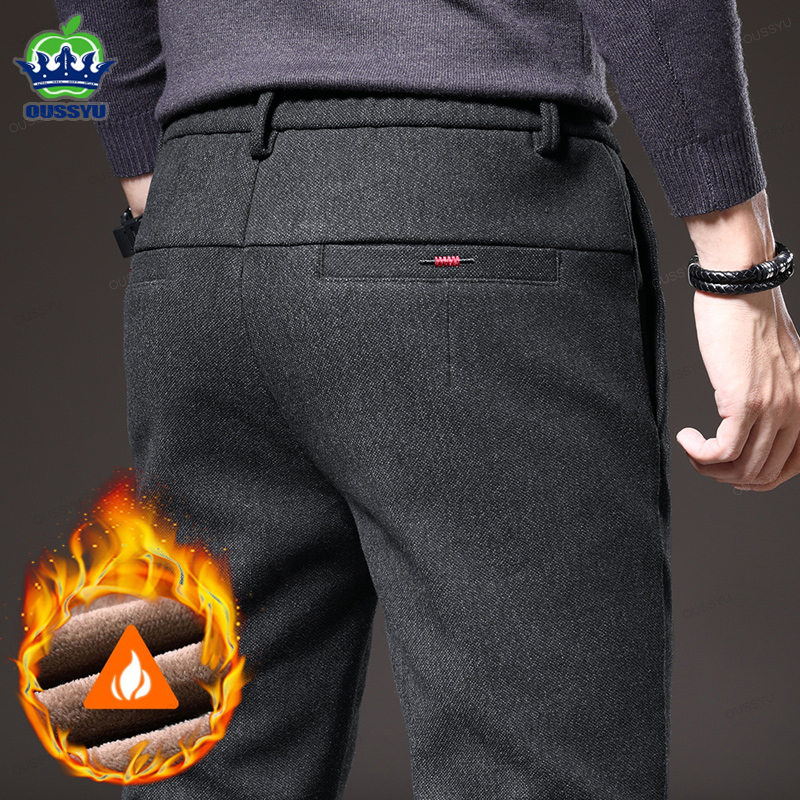 Velvet Fabric Embroidery - Pantaloni casual da uomo in tessuto