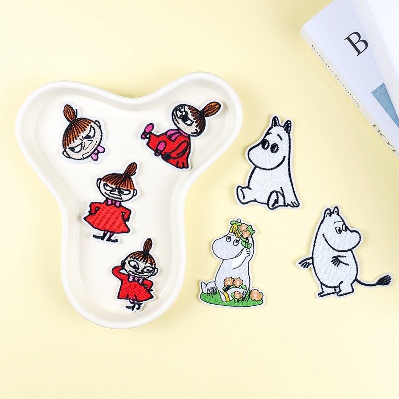 Embroidery Cloth - Toppe Ricamate Moomin Cartone Animato Carino,