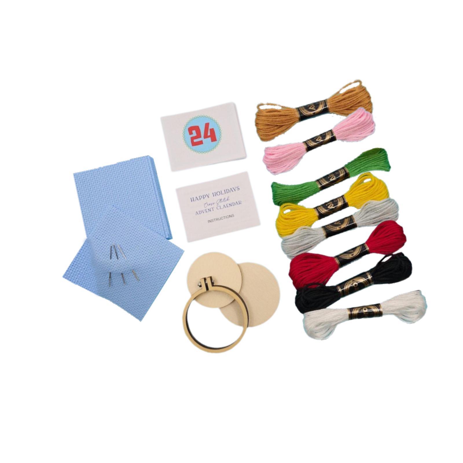 Embroidery Xmas Tree - Kit punto natalizio, calendario dell'avvento natalizio,