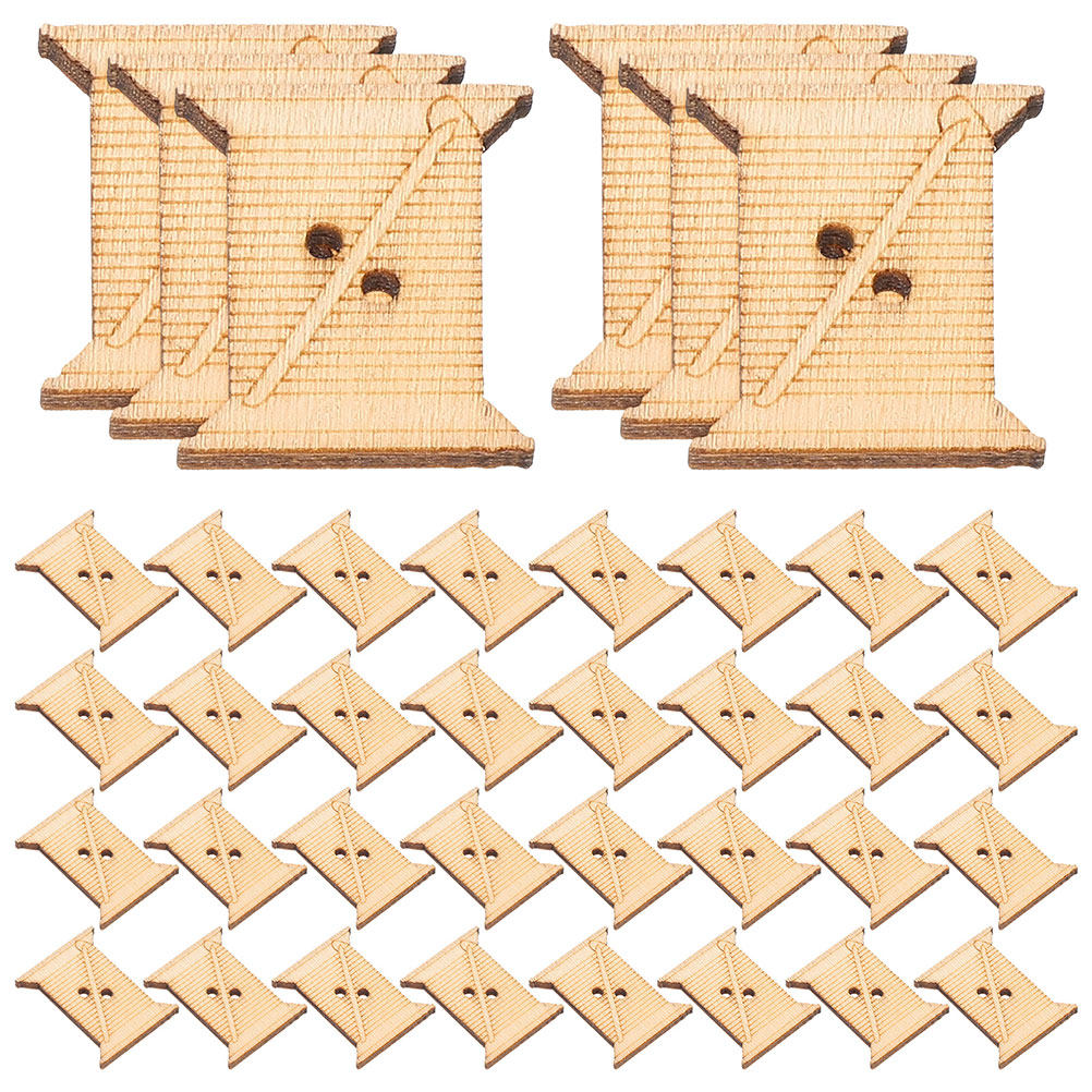 Embroidery X Stitch - 100 Pezzi Bobine in Legno per