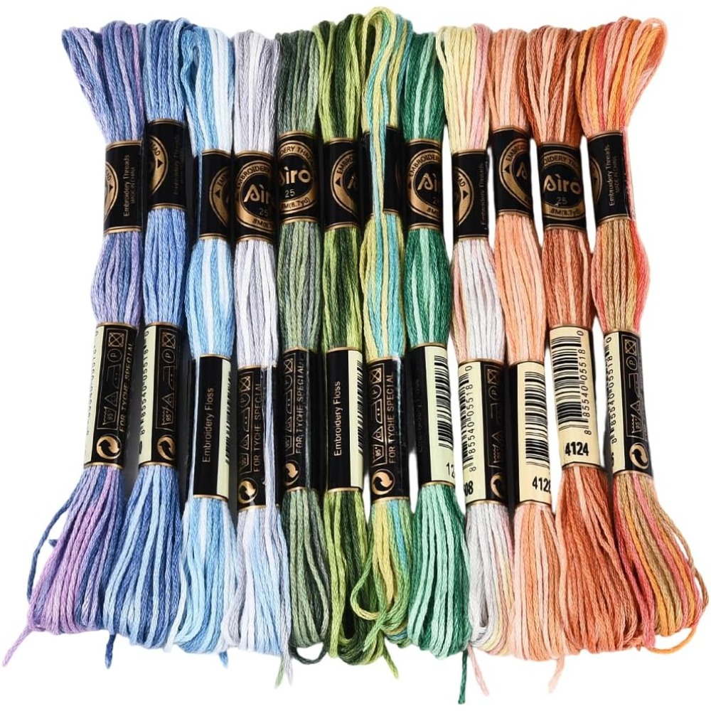 Embroidery X Stitch - 12 Gomitoli 105 Iarde Filo da