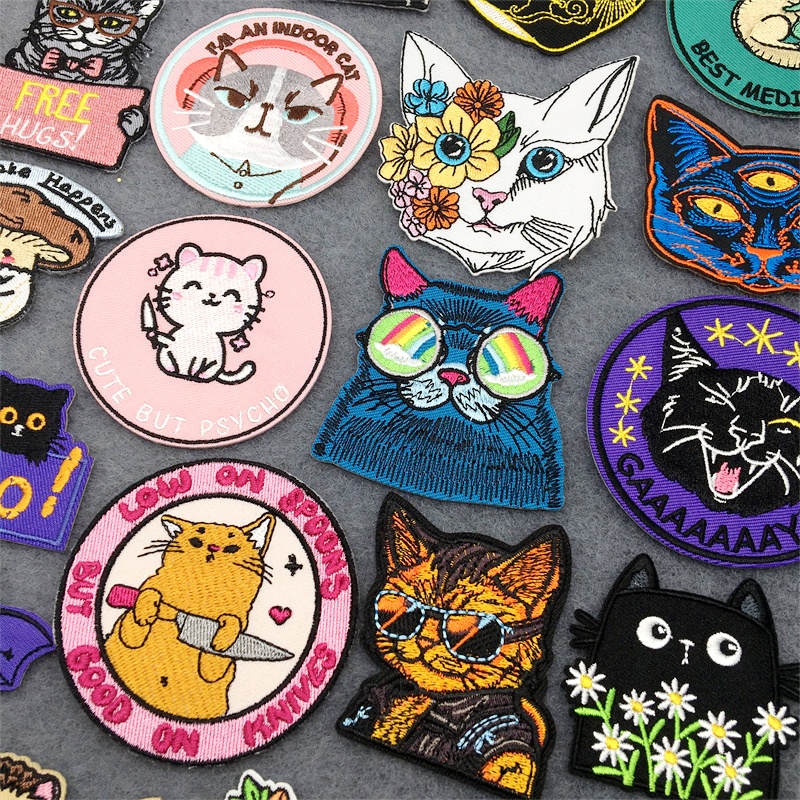 Embroidery Converse - Toppa ricamata faccia di gatto toppa