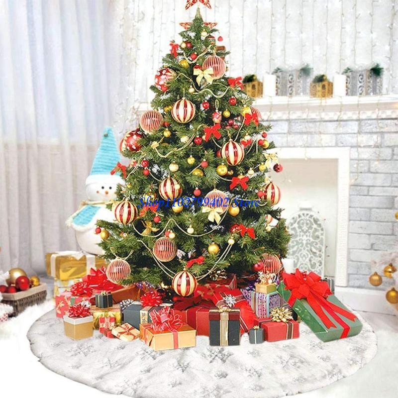 Embroidery Xmas Tree - 547f Ornament gonna per alberi peluche