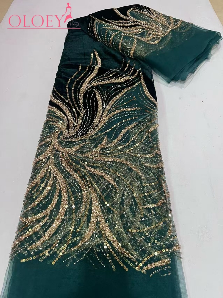 Velvet Fabric Embroidery - OLOEY Abito da Sposa di Lusso