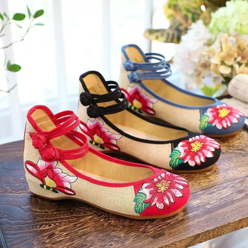 Embroidery Cloth - Scarpe da donna con zeppa in