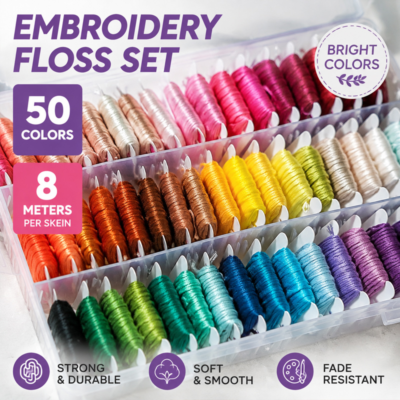 Embroidery Stitches - Kit di Fili da Ricamo 100%