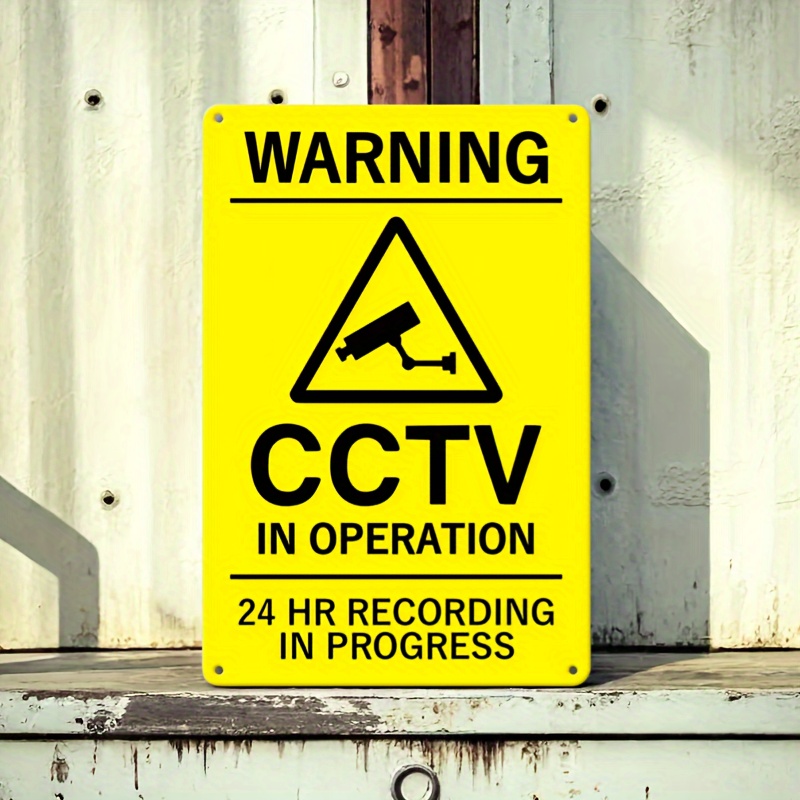 Embroidery Studio - Segnale di avvertimento CCTV in metallo