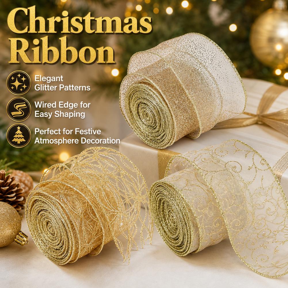 Nastro in organza dorata con g - Embroidery Xmas Tree recensione e prezzo