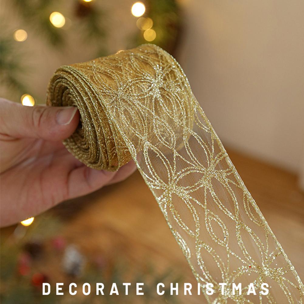 Nastro in organza dorata con g - Embroidery Xmas Tree recensione e prezzo