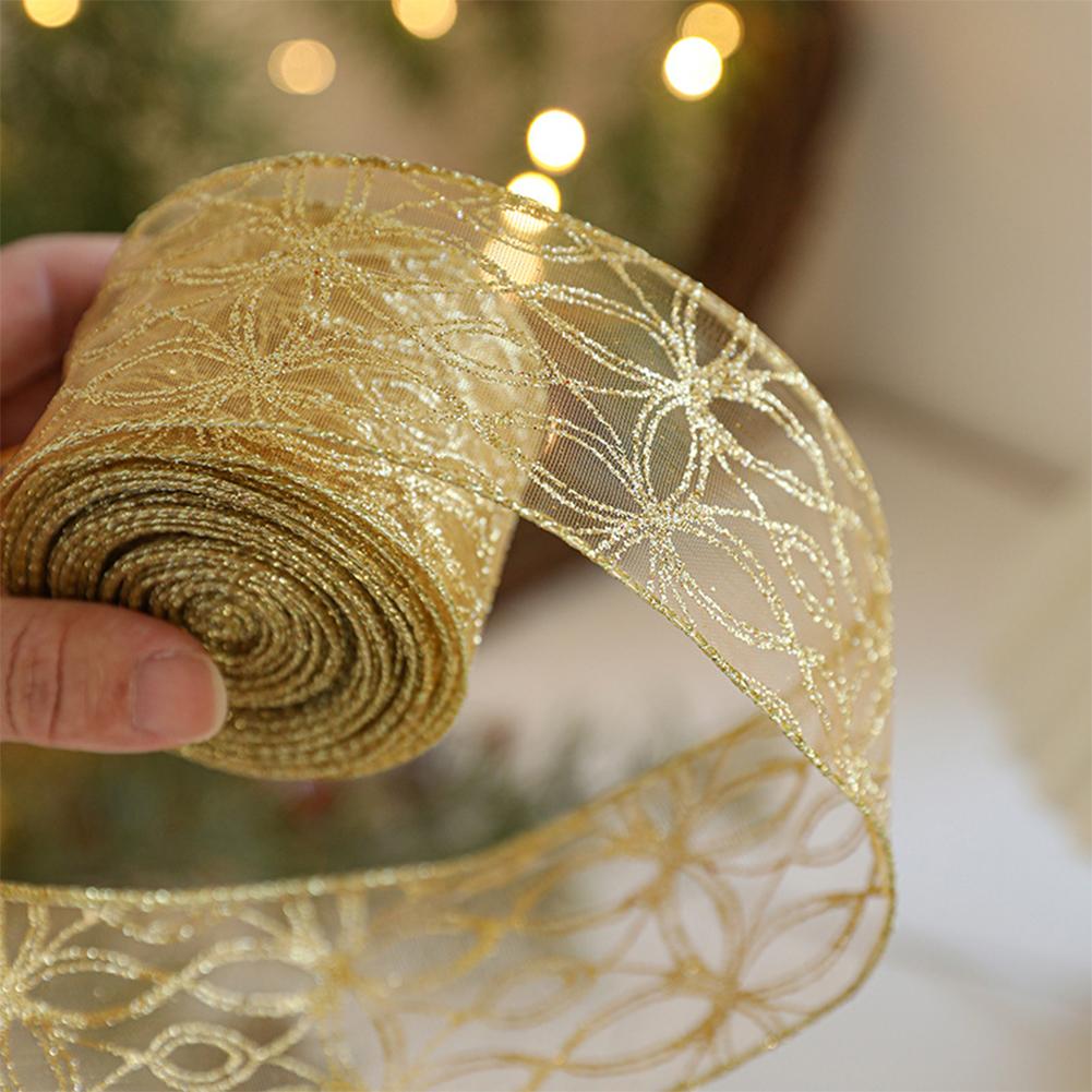Nastro in organza dorata con g - Embroidery Xmas Tree recensione e prezzo