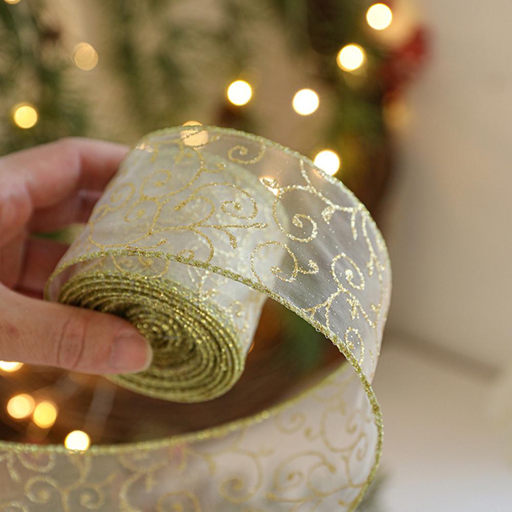 Nastro in organza dorata con g - Embroidery Xmas Tree recensione e prezzo