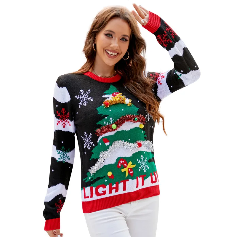 Maglione natalizio per donna e - Embroidery Xmas Tree recensione e prezzo