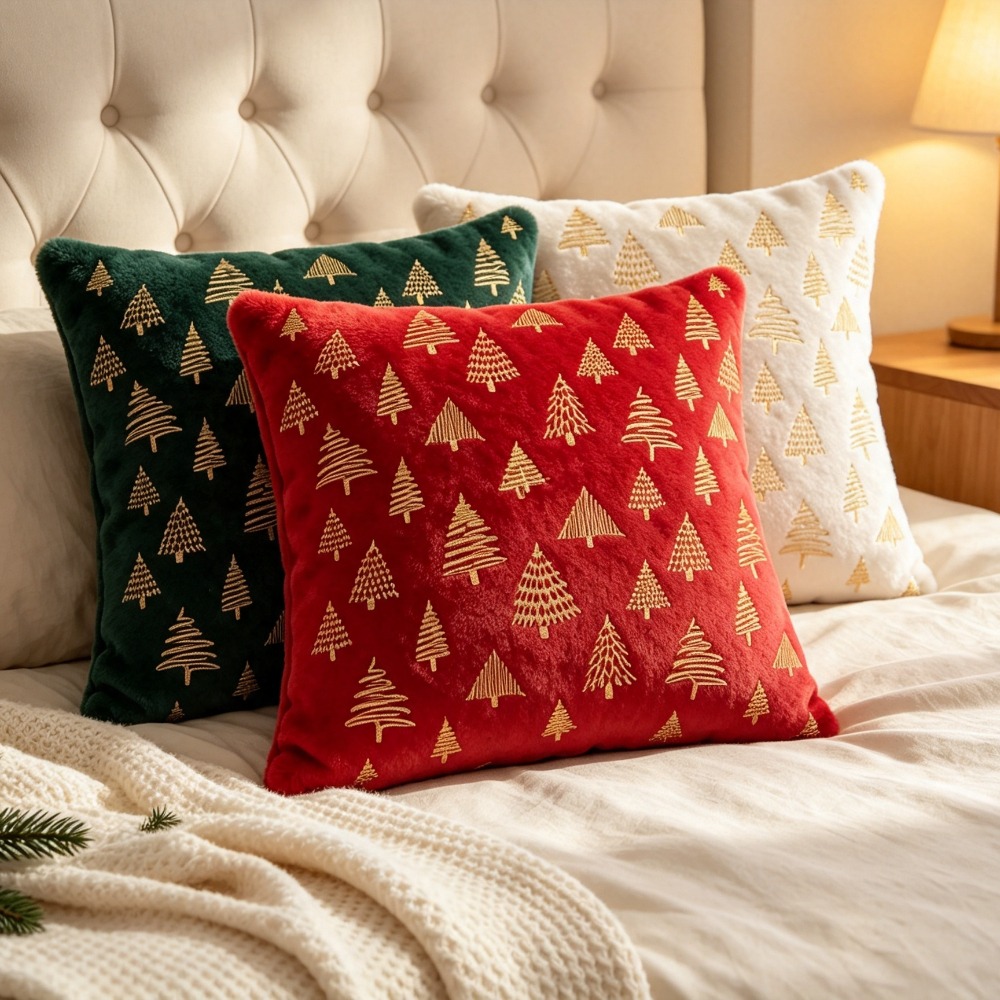 Fodera per cuscino natalizio c - Embroidery Xmas Tree recensione e prezzo
