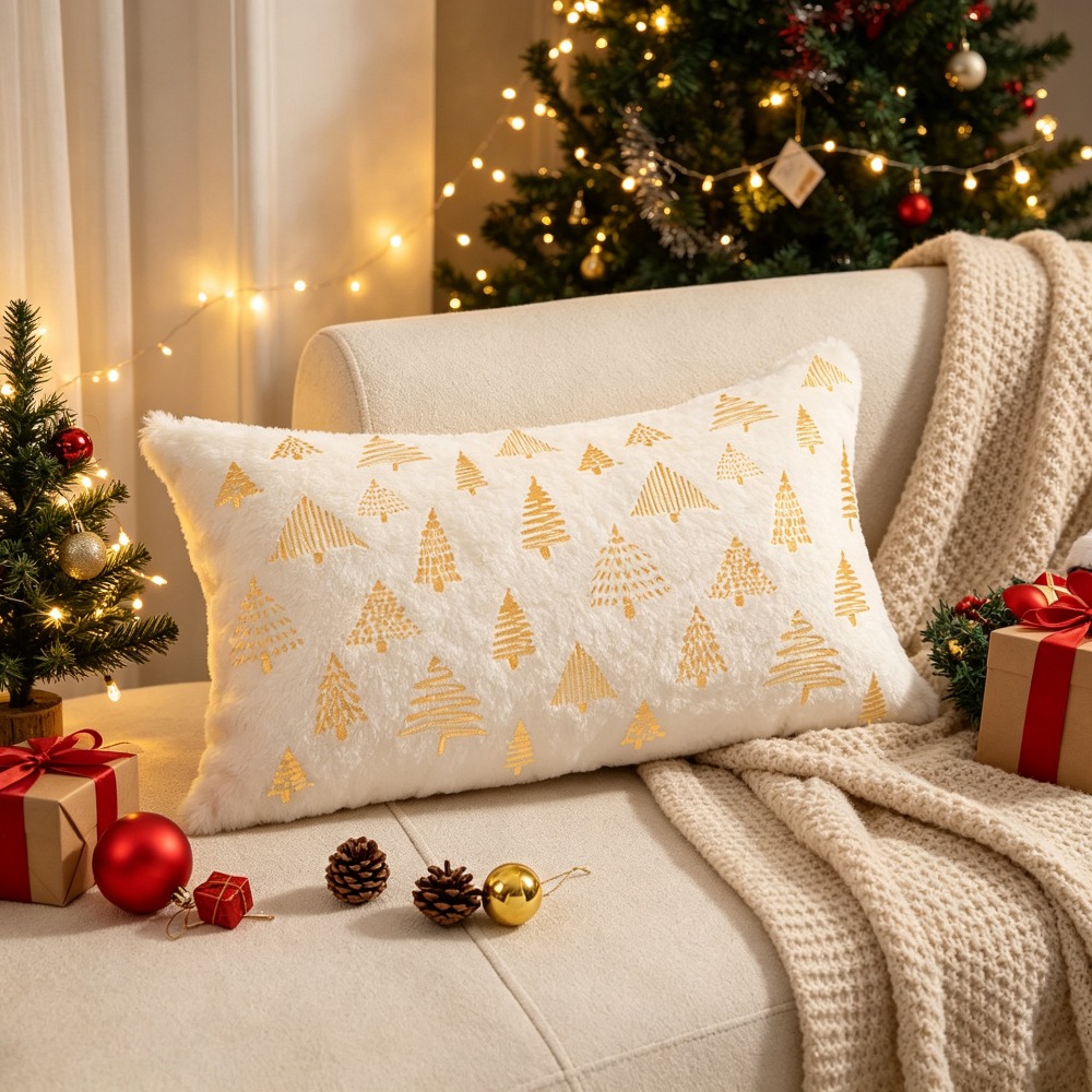 Fodera per cuscino natalizio c - Embroidery Xmas Tree recensione e prezzo